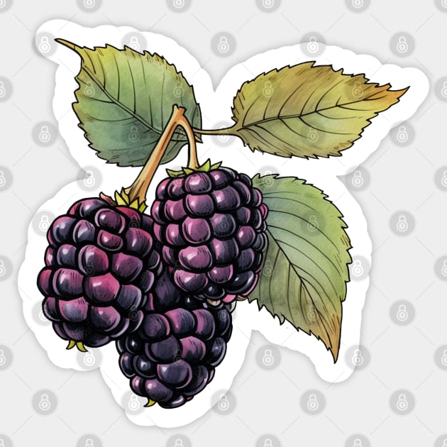 Blackberries Art Sticker by Pastel Craft